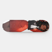 Glimlachende anime vrouw persoonlijk skateboard (Horizontaal)