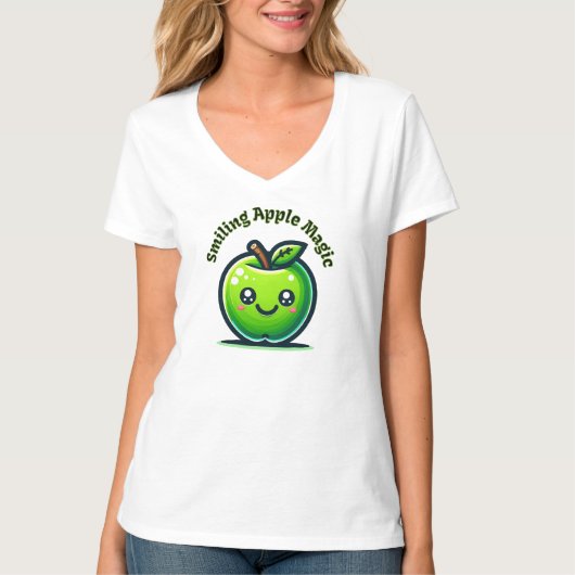 Glimlachende Apple Magic T-shirt (Voorkant)