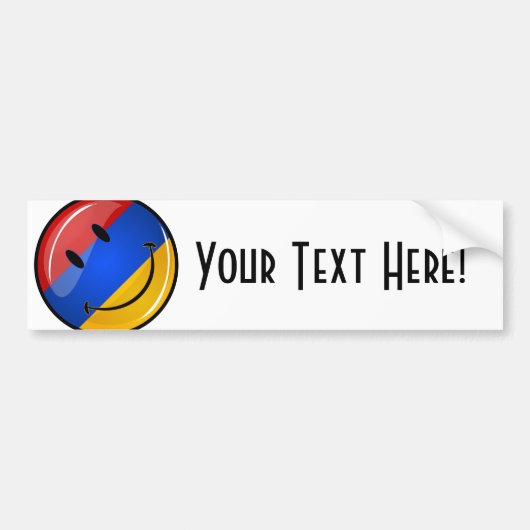 Glimlachende Armeense Vlag Bumpersticker (Voorkant)