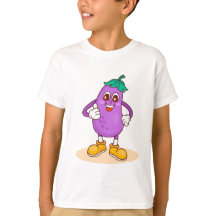 Glimlachende Aubergine Schattigee Cartoon