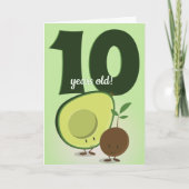 Glimlachende Avocado en Pit Cartoon Food Verjaarda Kaart (Voorkant)