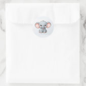Glimlachende Baby Olifant met Blush Cheeks, kawaii Ronde Sticker (Tas)