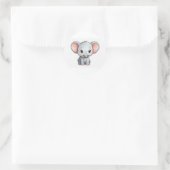 Glimlachende Baby Olifant met Blush Cheeks Ronde Sticker (Tas)