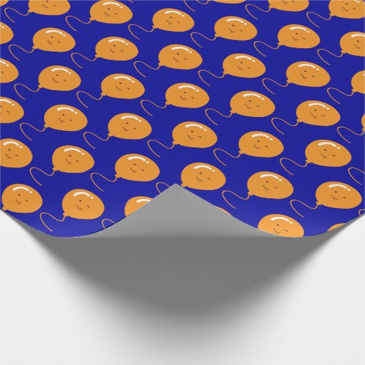 glimlachende ballon verjaart cadeau cadeaupapier (Hoek)