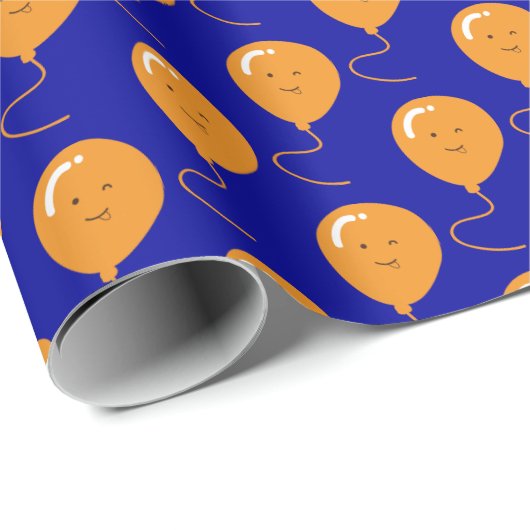 glimlachende ballon verjaart cadeau cadeaupapier (Rol Hoek)