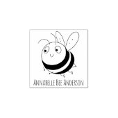 Glimlachende Bee Wood Art Stamp Rubberstempel (Afrduk)