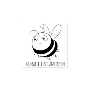Glimlachende Bee Wood Art Stamp Rubberstempel