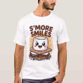 Glimlachende Beige Kawaii Marshmallow Chocolate Ca T-shirt (Voorkant)