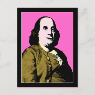 Glimlachende Ben Franklin Pop Art Style Briefkaart