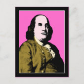 Glimlachende Ben Franklin Pop Art Style Briefkaart (Voorkant)