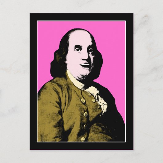 Glimlachende Ben Franklin Pop Art Style Briefkaart (Voorkant)