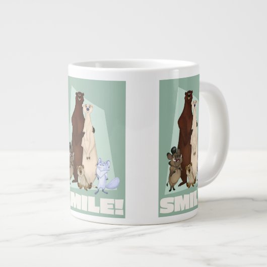 Glimlachende Beren en hun Schattigee welp Grote Koffiekop (Voorkant rechts)