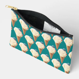 Glimlachende Bichon Ijs Patroon Turquoise Kunst Etui