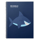 Glimlachende blauwe haai notitieboek (Voorkant)