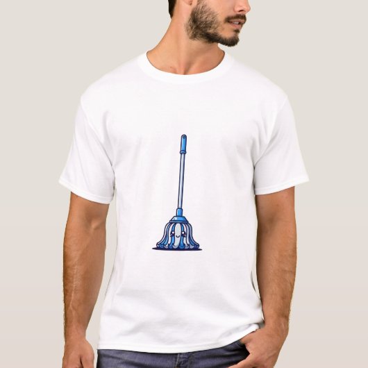 Glimlachende Blauwe Mop T-shirt (Voorkant)
