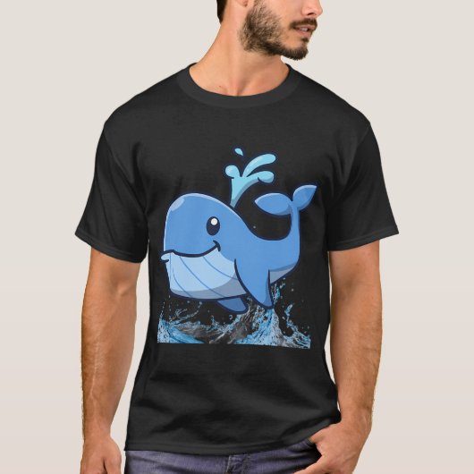 Glimlachende Blauwe Walvis T-shirt (Voorkant)