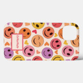 Glimlachende blije gezichten met harten aangepast Case-Mate iPhone Case (Achterkant (horizontaal))