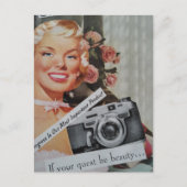 Glimlachende Blonde Vrouw Collage Briefkaart (Voorkant)