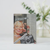 Glimlachende Blonde Vrouw Collage Briefkaart (Staand voorkant)