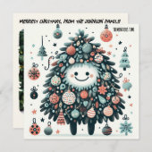 Glimlachende boom-enorme tijd feestdagenkaart (Voorkant / Achterkant)