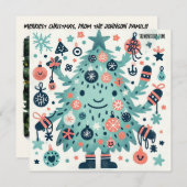 Glimlachende boom-enorme tijd feestdagenkaart (Voorkant / Achterkant)