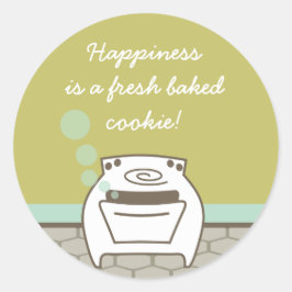 Glimlachende bubbel oven koken bakken cadeau label