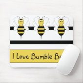 Glimlachende Bumble Bee Mousepad Muismat (Met muis)