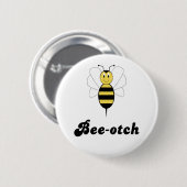 Glimlachende Bumble Bee-otch Button (Voorkant /achterkant)