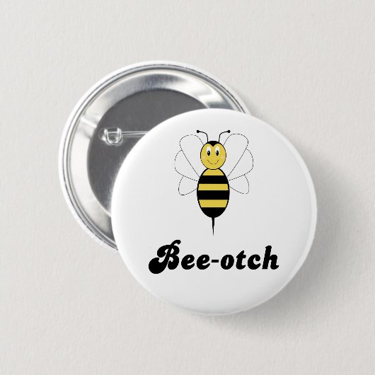 Glimlachende Bumble Bee-otch Button (Voorkant /achterkant)