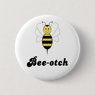 Glimlachende Bumble Bee-otch Button