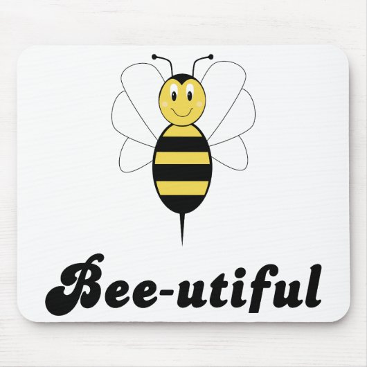 Glimlachende Bumble Bee-utiful Mousepad Muismat (Voorkant)