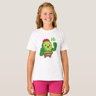 Glimlachende Cactus T-Shirt – Vriendelijk Plant Vi