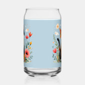 Glimlachende Calico-kat in bloeiende tuin Blikvorm Glas (Rechts)