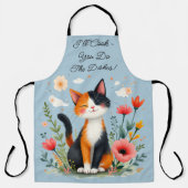 Glimlachende Calico-kat in bloeiende tuin Schort (Voorkant)