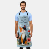 Glimlachende Calico-kat in bloeiende tuin Schort (Gedragen)