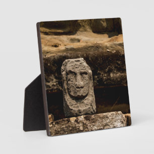 Glimlachende Cambodja Stenen Totem Foto Plaquette Fotoplaat