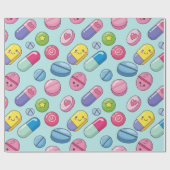 Glimlachende capsule voor gezondheidszorg en apoth cadeaupapier (Vlak)