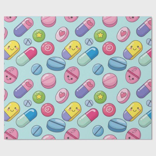 Glimlachende capsule voor gezondheidszorg en apoth cadeaupapier (Vlak)