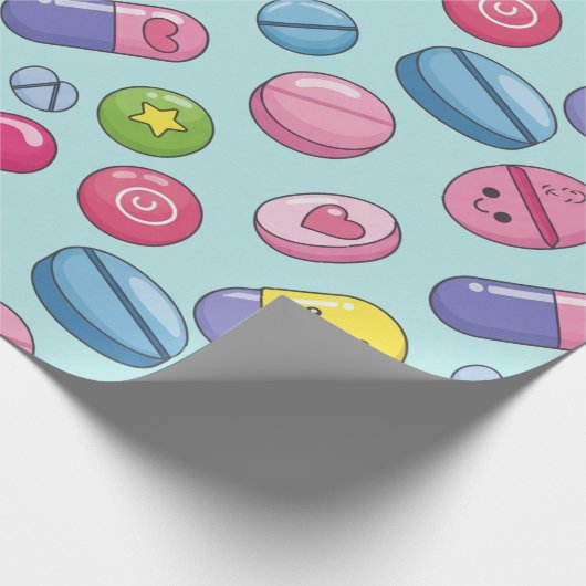 Glimlachende capsule voor gezondheidszorg en apoth cadeaupapier (Hoek)