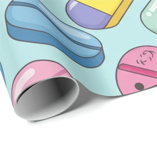 Glimlachende capsule voor gezondheidszorg en apoth cadeaupapier (Rol Hoek)