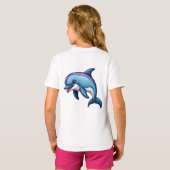 Glimlachende Cartoon Dolfijn T-shirt (Achterkant volledig)