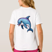 Glimlachende Cartoon Dolfijn T-shirt (Achterkant)