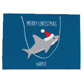 Glimlachende Cartoon Haai Santa Hat Dier Kerst Groot Cadeauzakje (Achterkant)