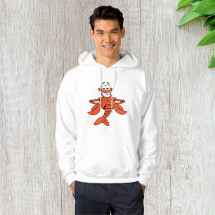 Glimlachende Cartoon Kreeft Karakter Hoodie