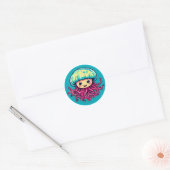 Glimlachende Cartoon Kwallen Fun Onderwater Cadeau Ronde Sticker (Envelop)