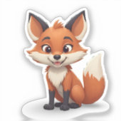 Glimlachende cartoon sticker (Voorkant)