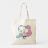 Glimlachende chef-kok met snor en dienblad tote bag (Achterkant)