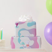 Glimlachende chef met snor en serveerblad cadeaupapier