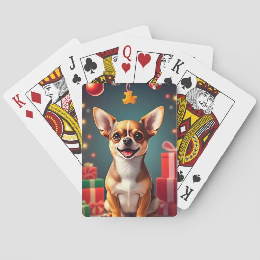 Glimlachende Chihuahua-hond Pokerkaarten (Achterkant)