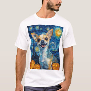 glimlachende chihuahua hond sterrennacht door Van  T-shirt
